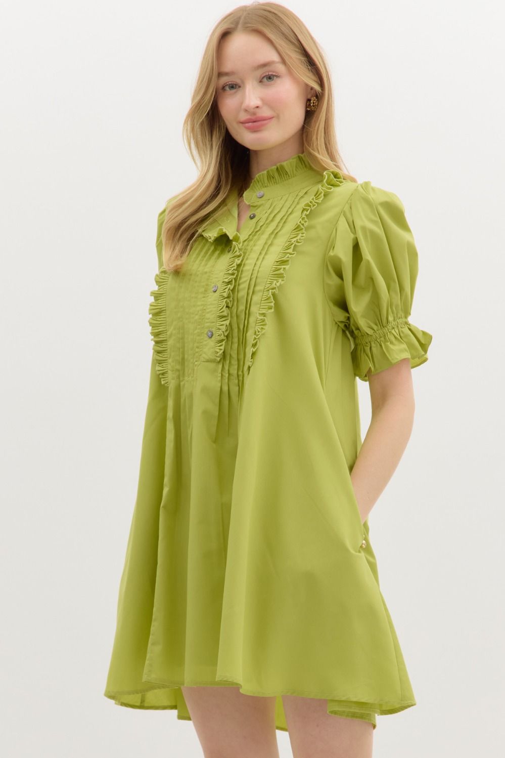 chartreuse mini dress