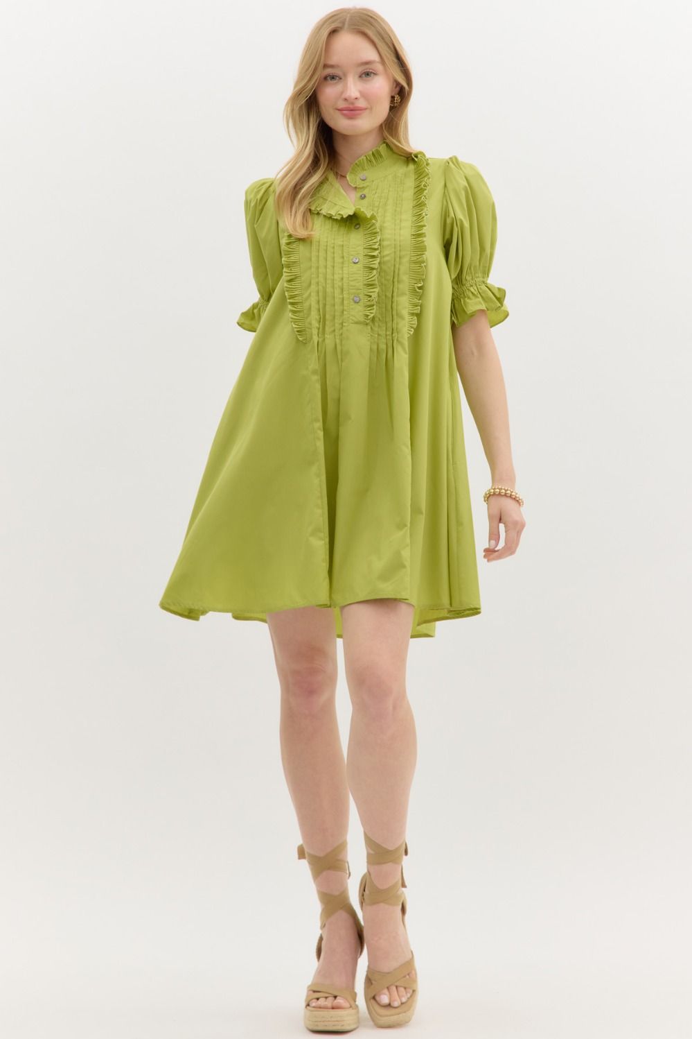 chartreuse mini dress