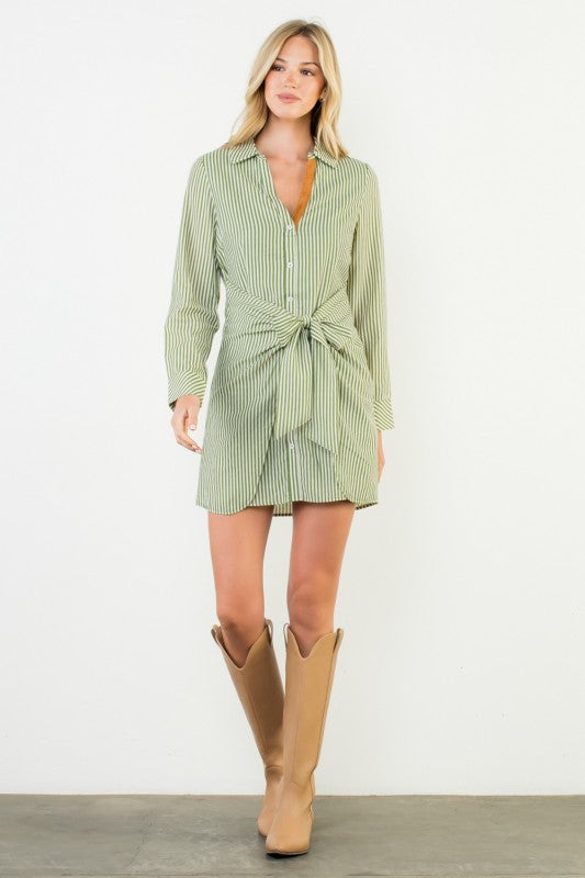 Leighton stripe mini dress