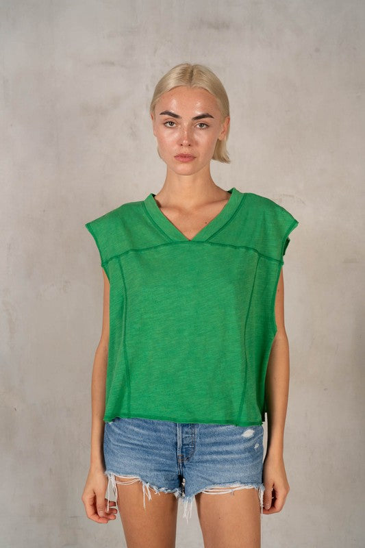 cotton tie tee (2 colors)