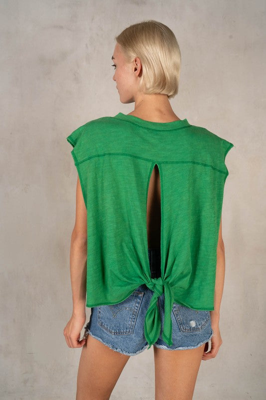 cotton tie tee (2 colors)