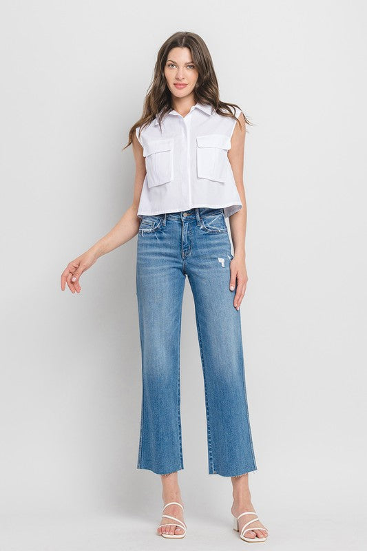 High Rise Slim Wide Leg Jean by Flying Monkey