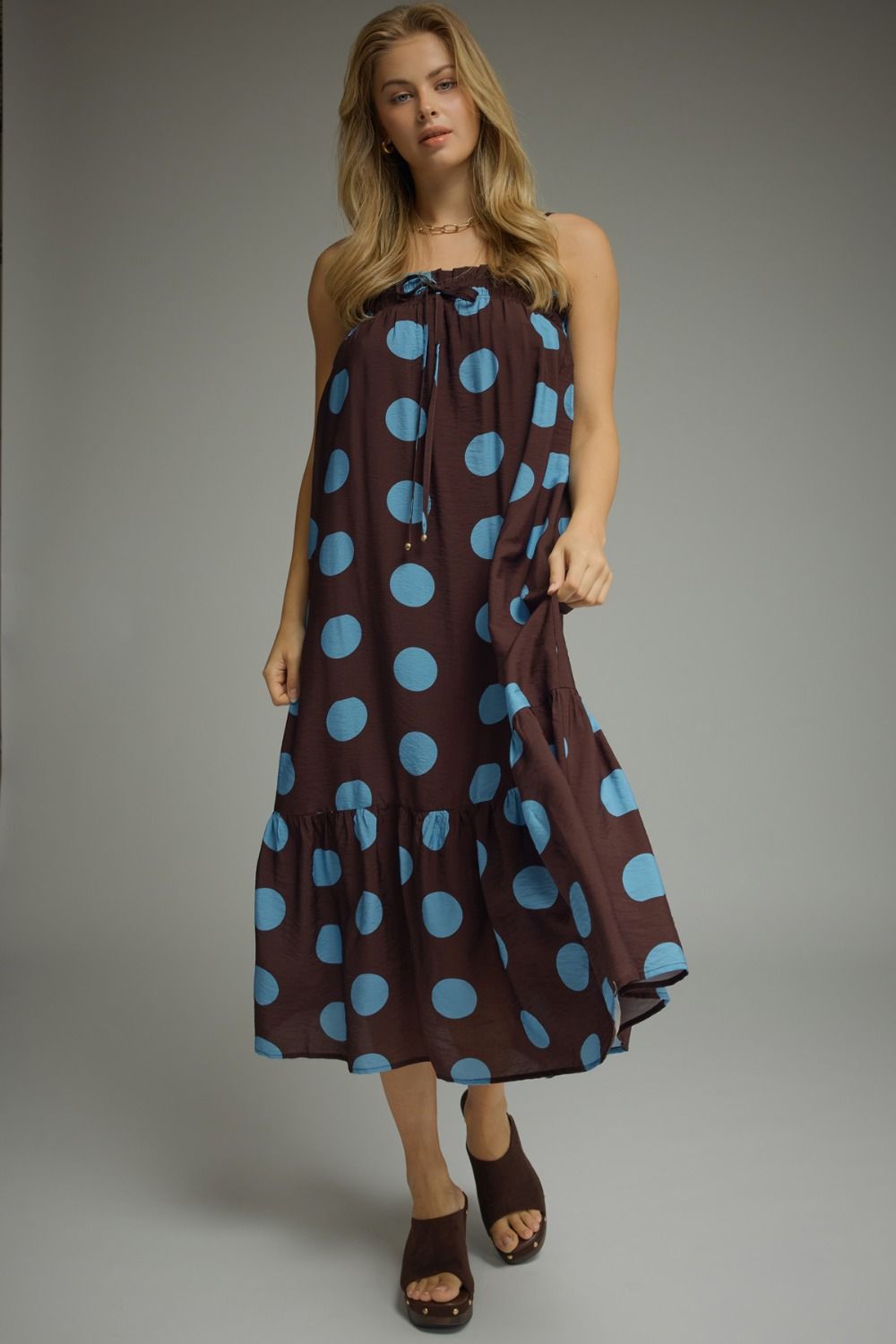 polka dot midi dress (2 colors)