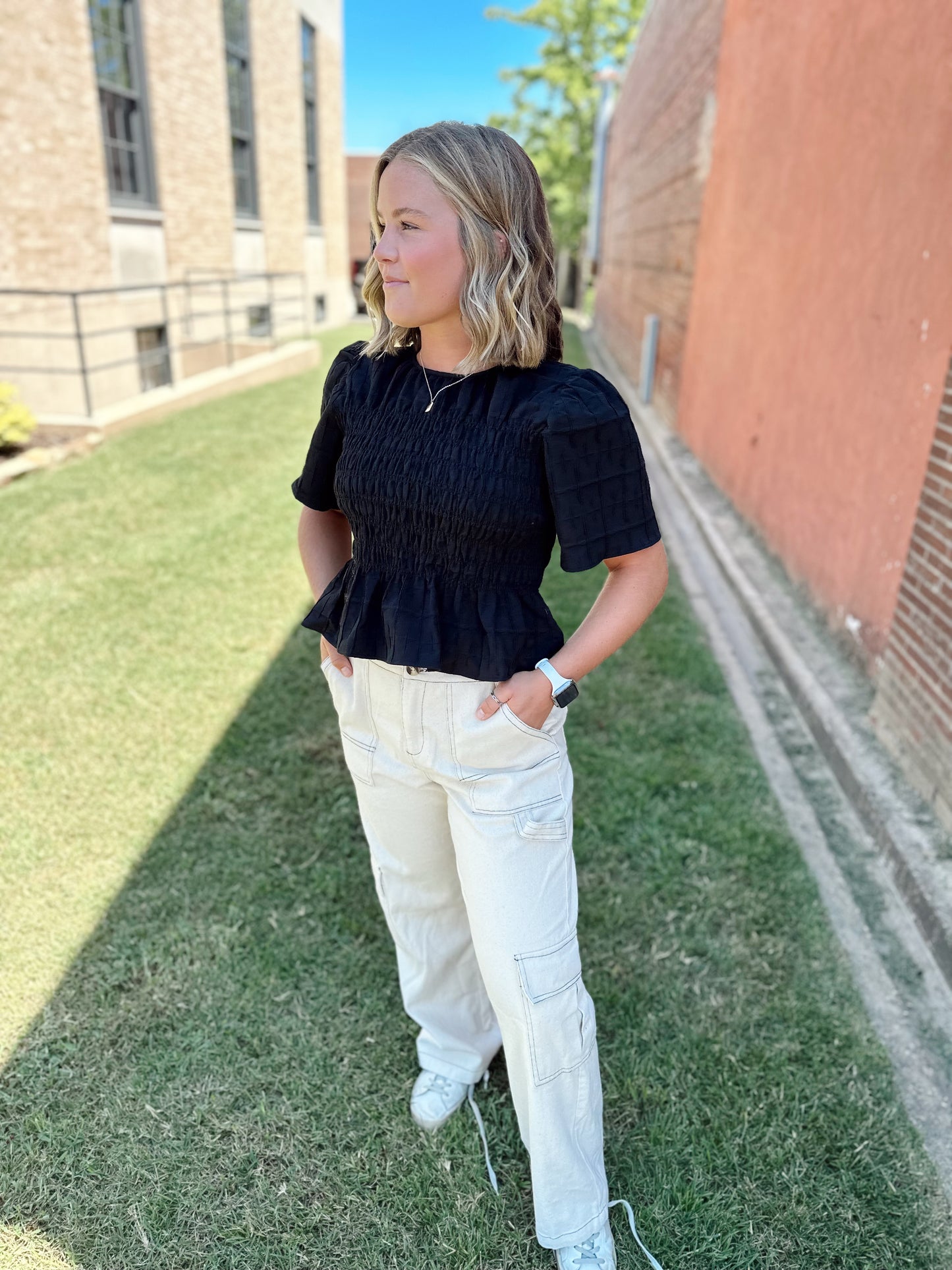 Cargo denim pants