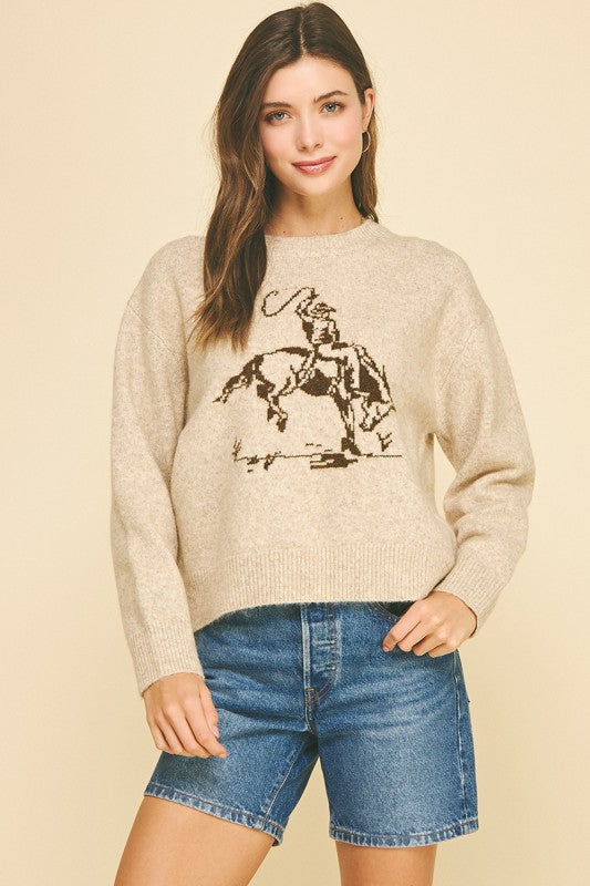 Cowboy graphic sweater