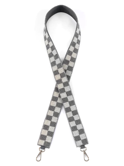 Silver Check Beaded Strap