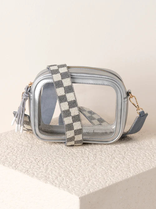 Silver Check Beaded Strap