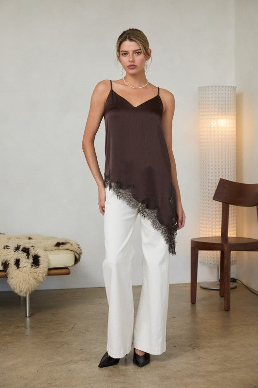 Brown Asymmetrical Top