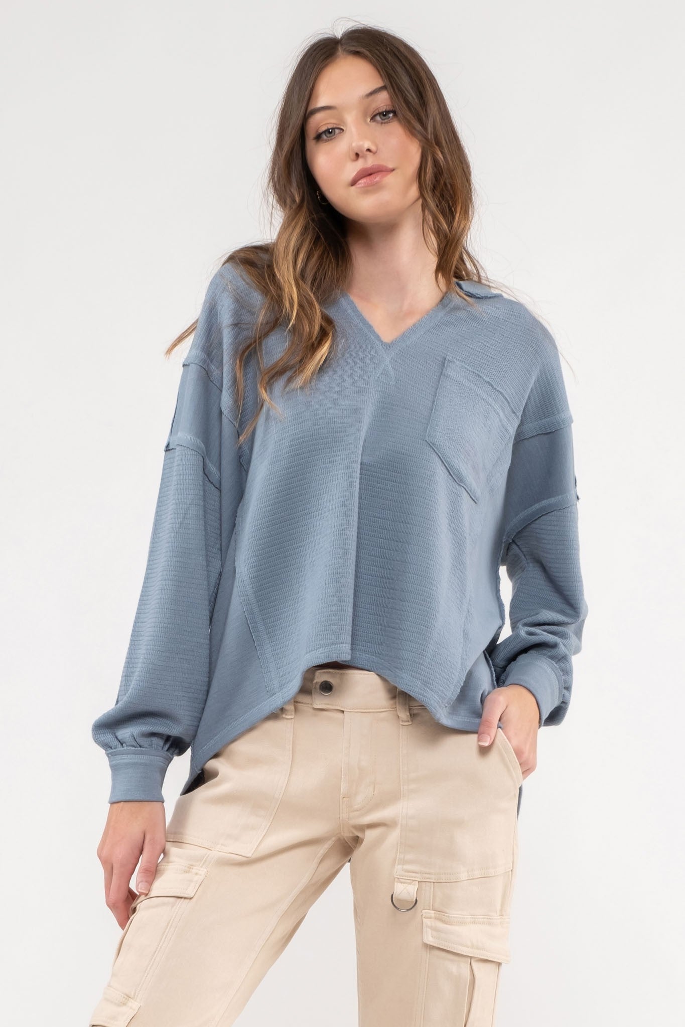 Misty blue top