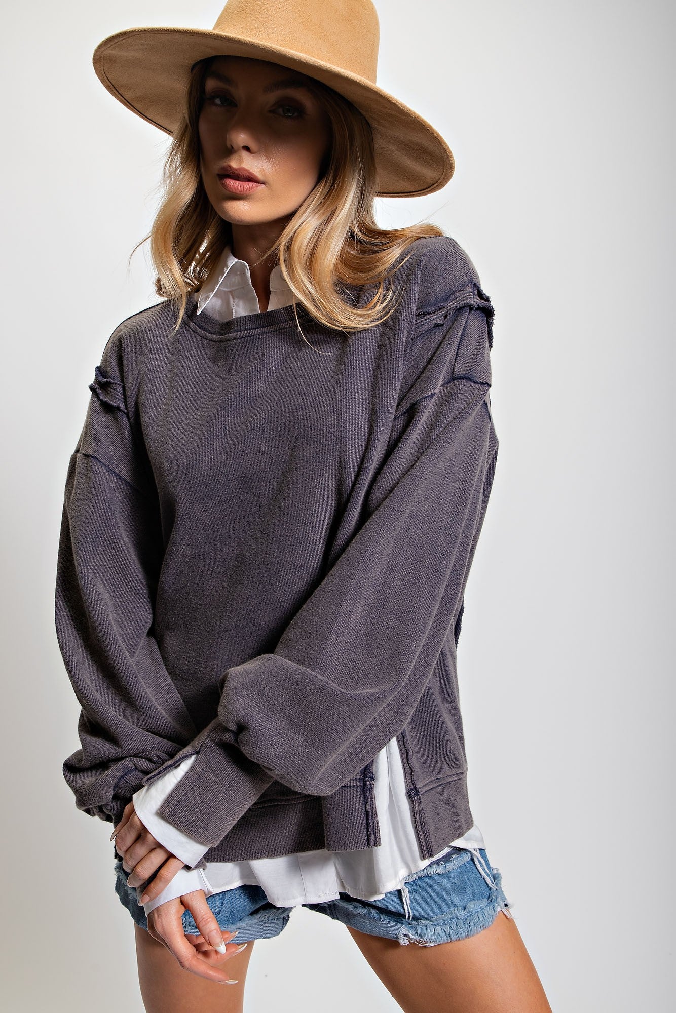 Crown navy pullover