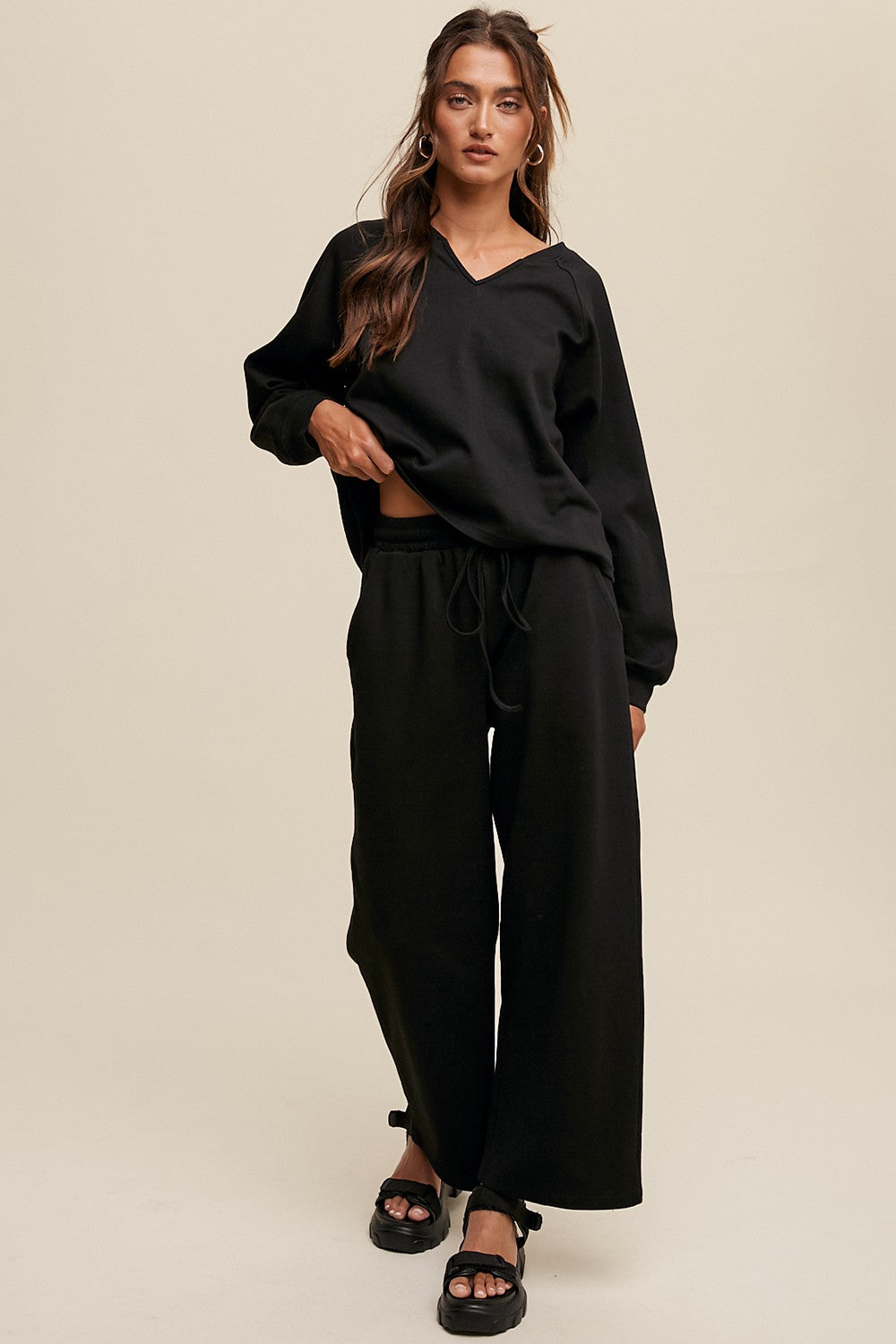 My Way Black Pant Set