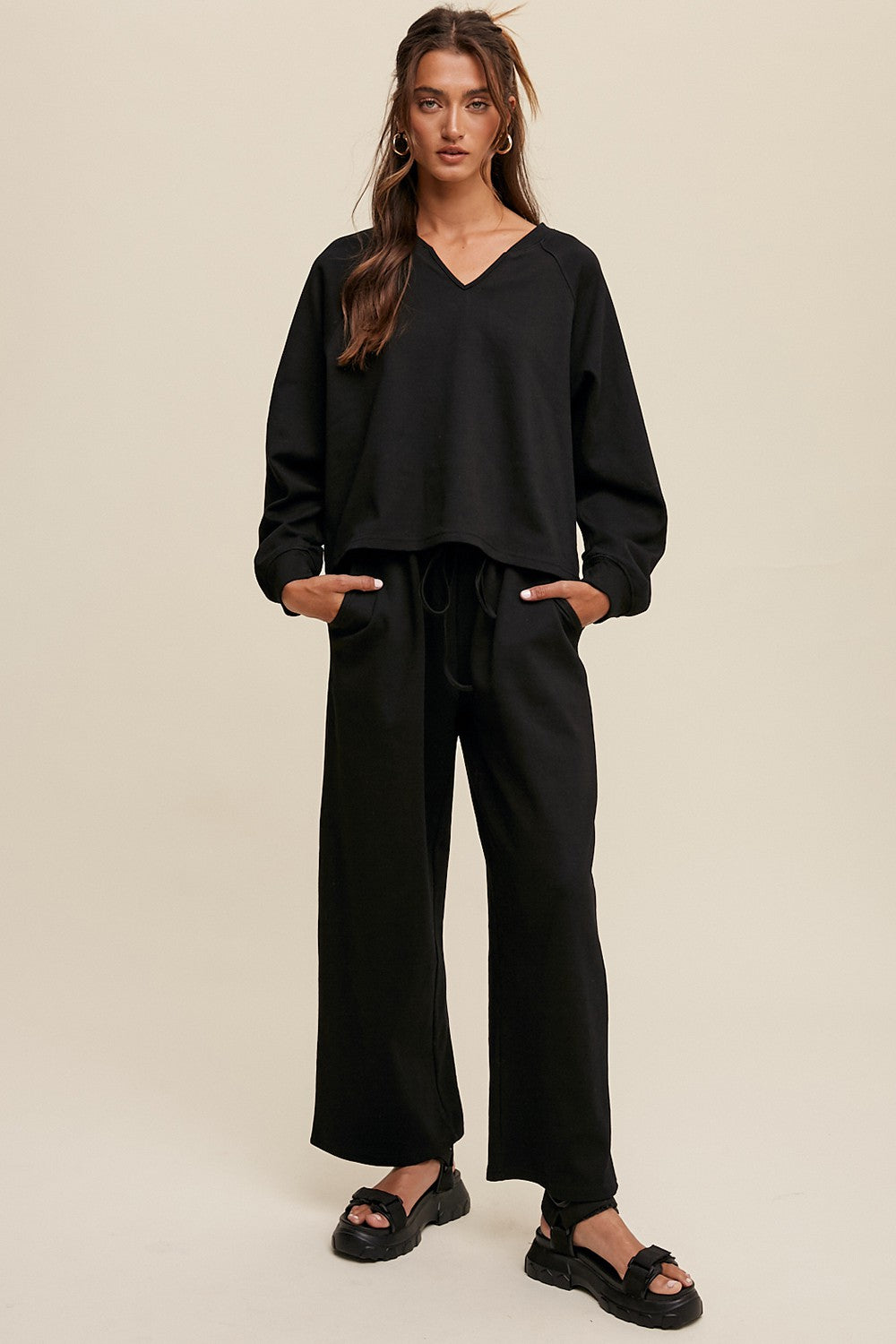 My Way Black Pant Set