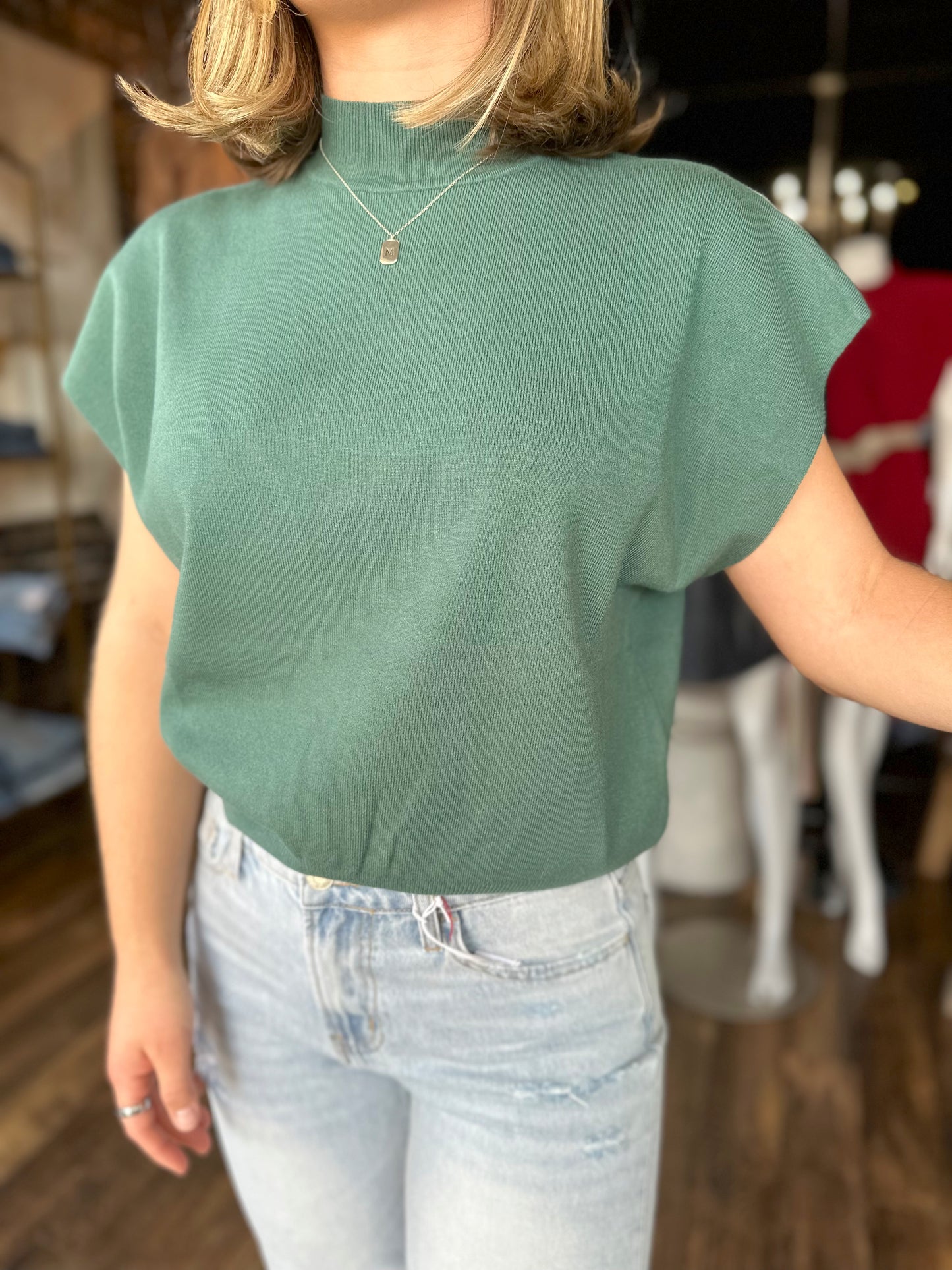 Mock neck top (multiple colors)
