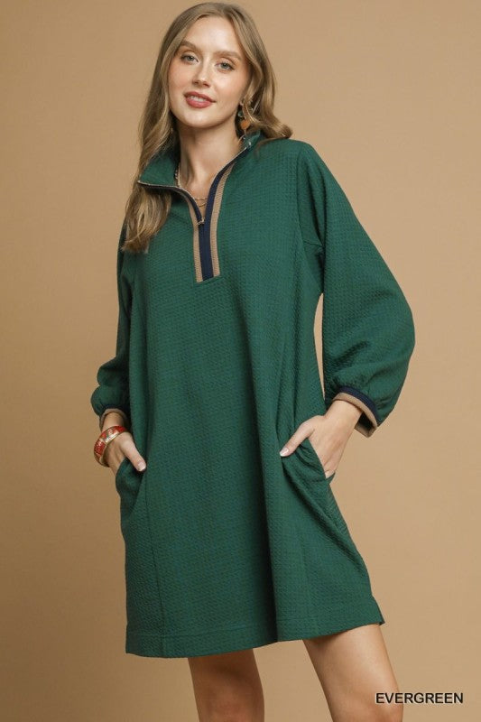 evergreen mini dress
