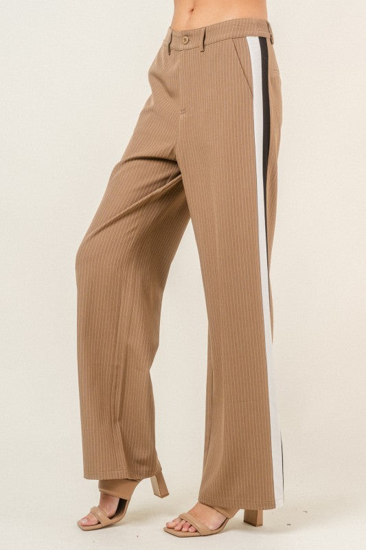 Pin stripe brown pant