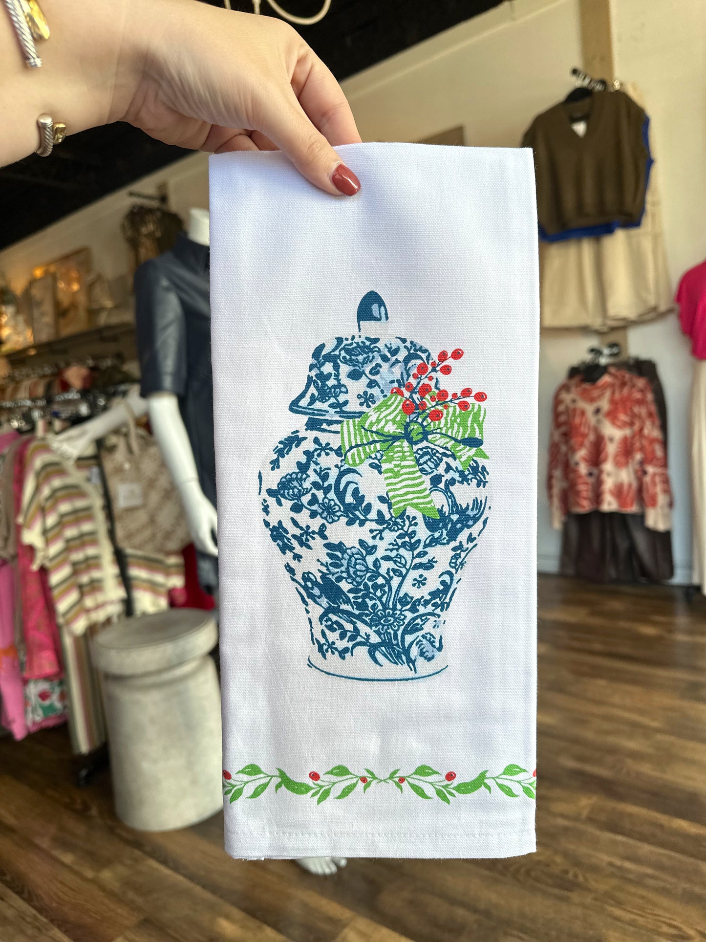 Ginger Jar Christmas Tea Towel