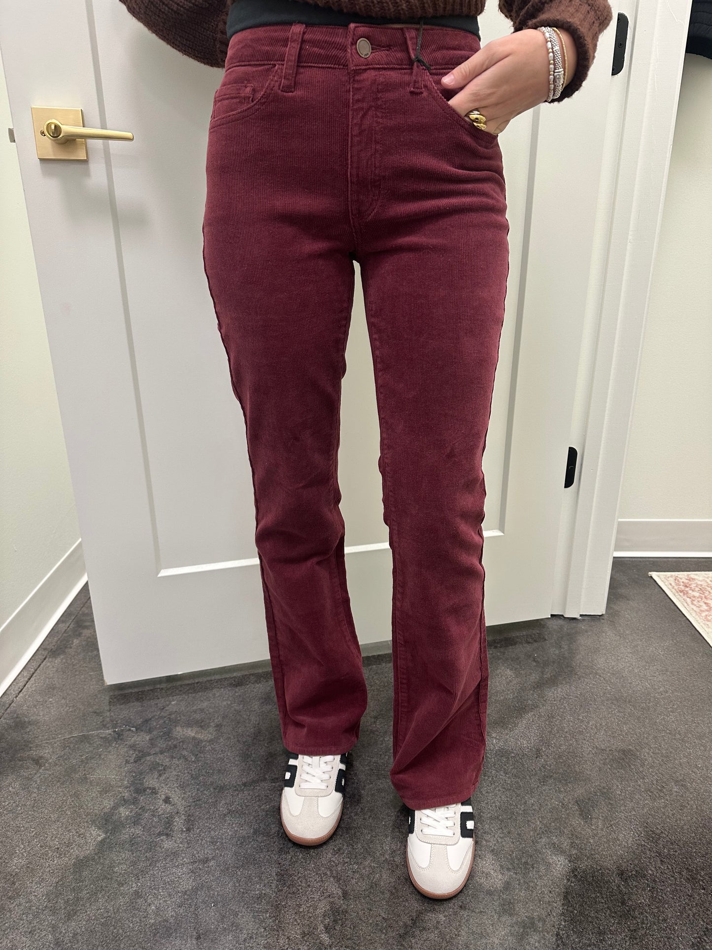 BURGUNDY JBD - Slim Bootcut Corduroy