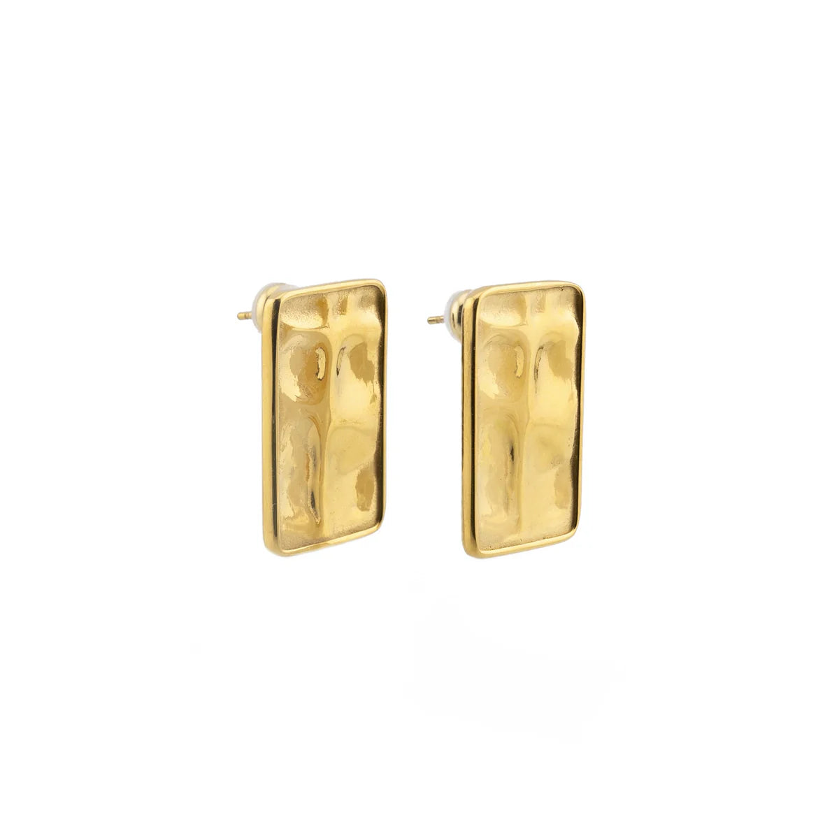 waterproof gold statement rectangular earrings BRENDA GRANDS