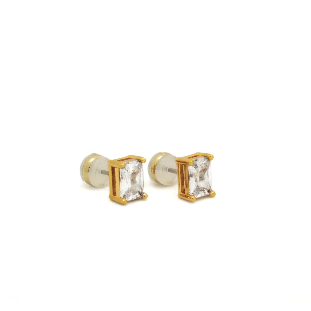 18k gold baguette stud earrings BRENDA GRANDS