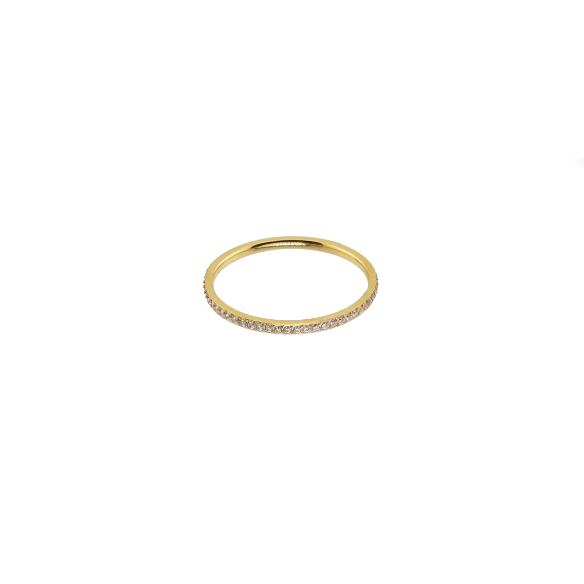 Waterproof Gold dainty diamond ring band