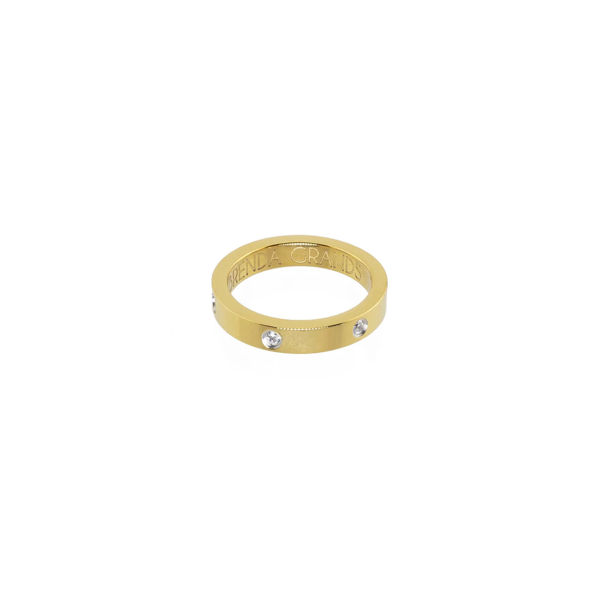 Waterproof Gold Diamond Ring Band BRENDA GRANDS