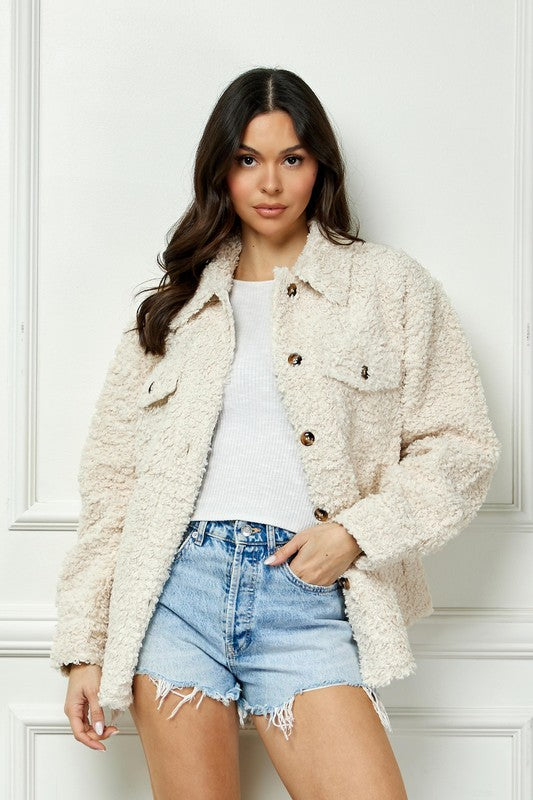 sherpa shacket (2 colors)