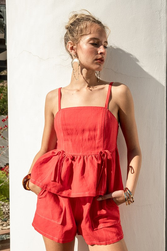 Linen short set