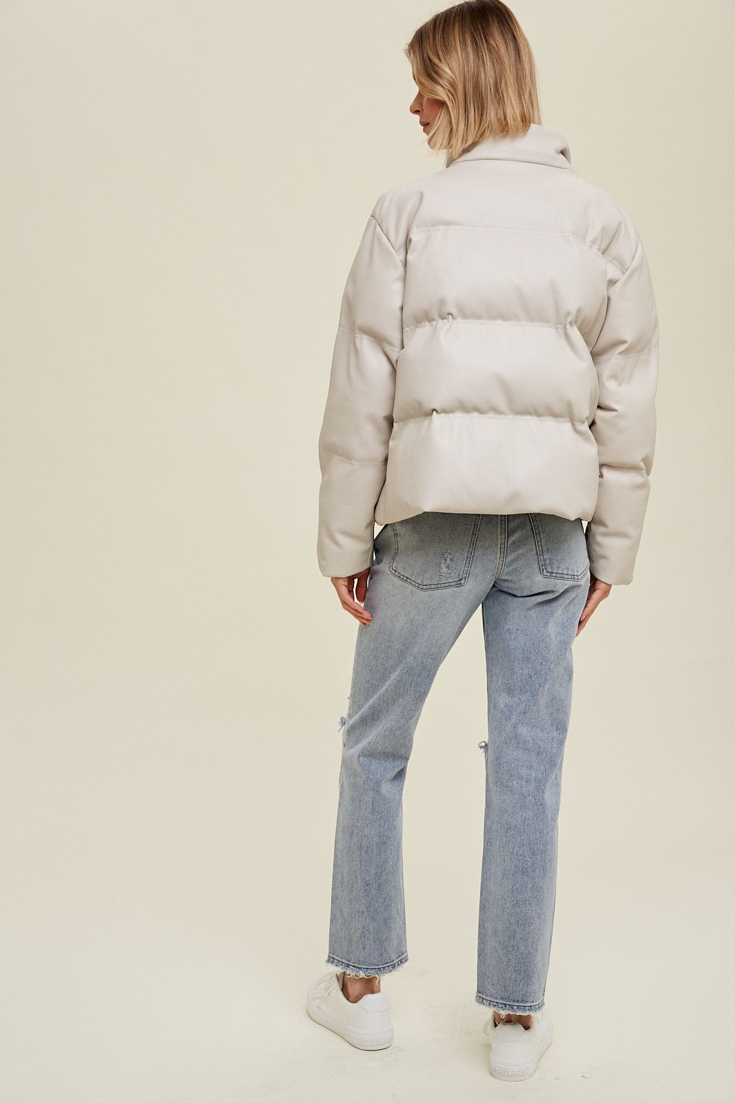 Feaux leather puffer