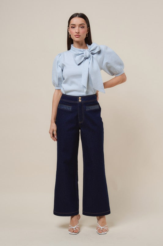 pocket detailed denim pants