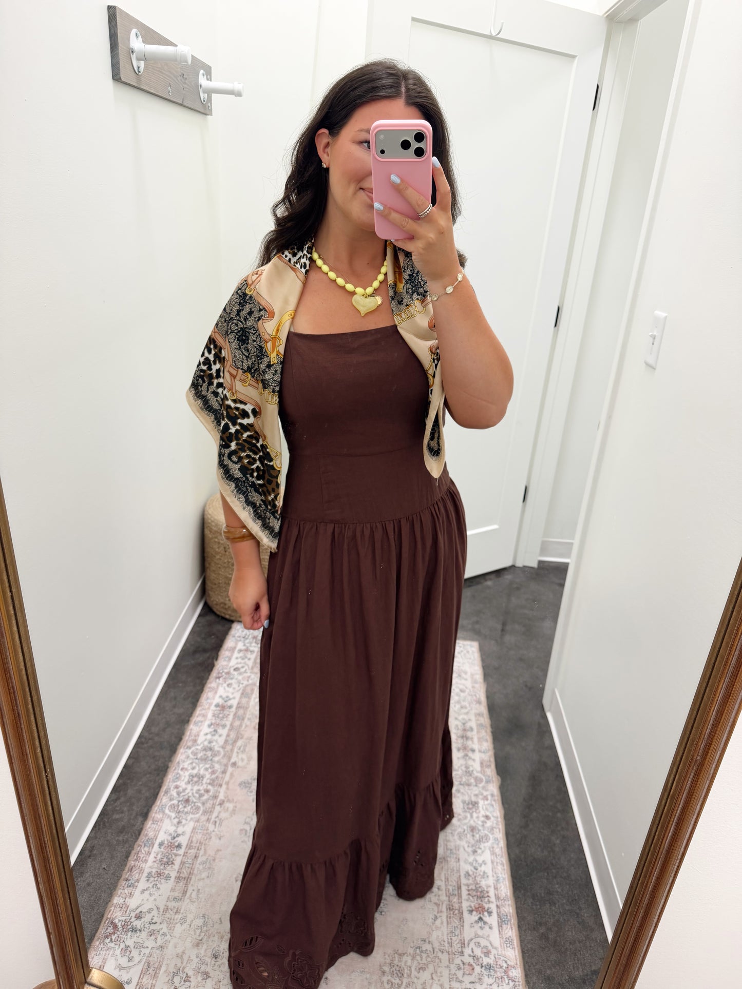 ESTI EMBROIDERED MAXI DRESS CHOCOLATE CHERRY - Z Supply