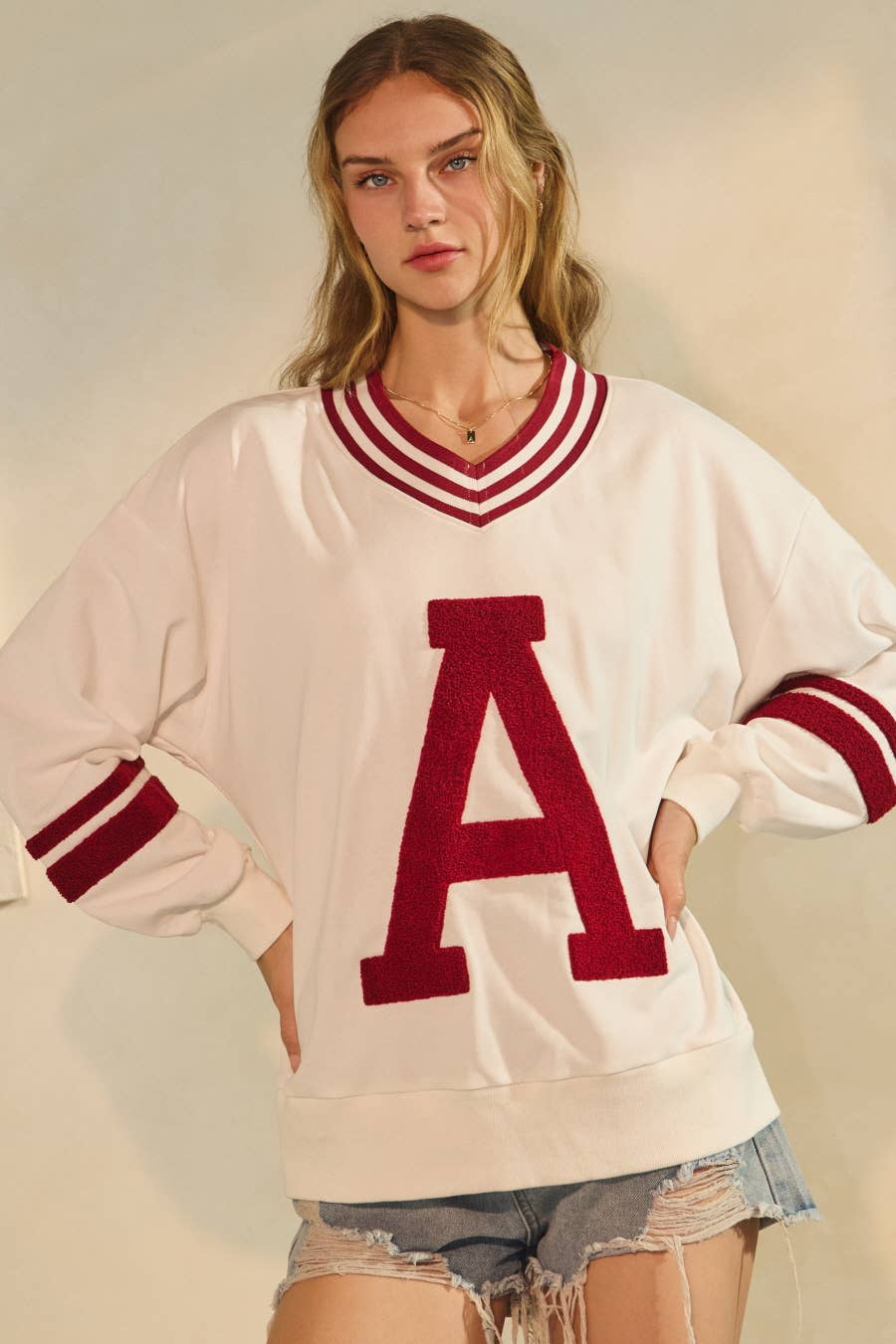Varsity-inspired Pullover