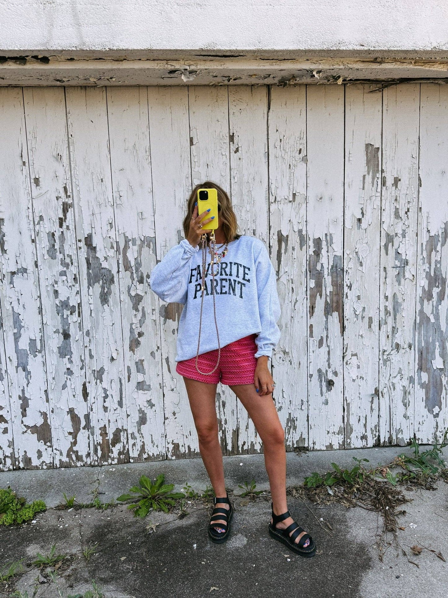Favorite parent sweatshirt - ash/ black