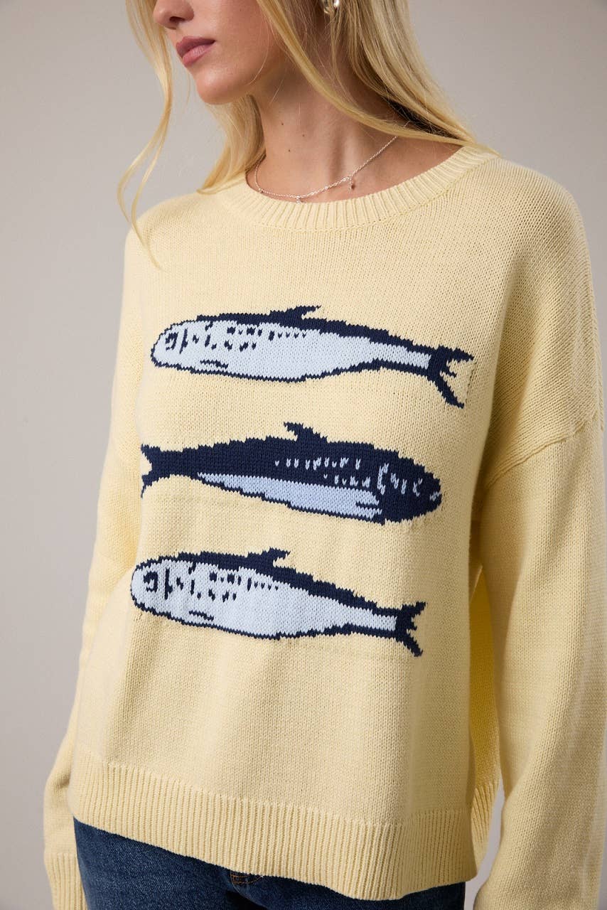 Yellow fish SWEATER