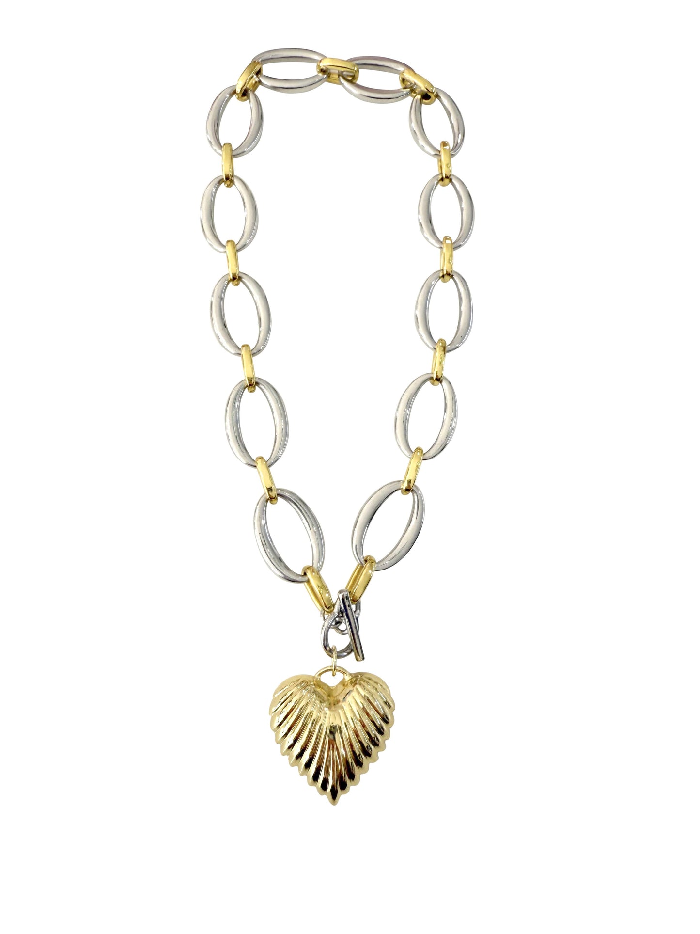 Karina Silver Scalloped Heart Necklace