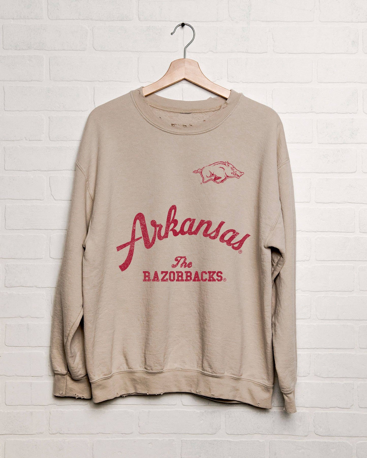 Arkansas Razorbacks Quality Sand Thrifted Sweatshirt