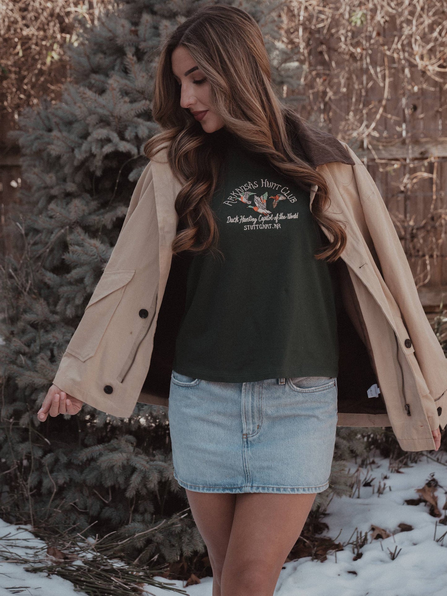 Arkansas Hunt Club Forest Green Embroidered Ellie Tee