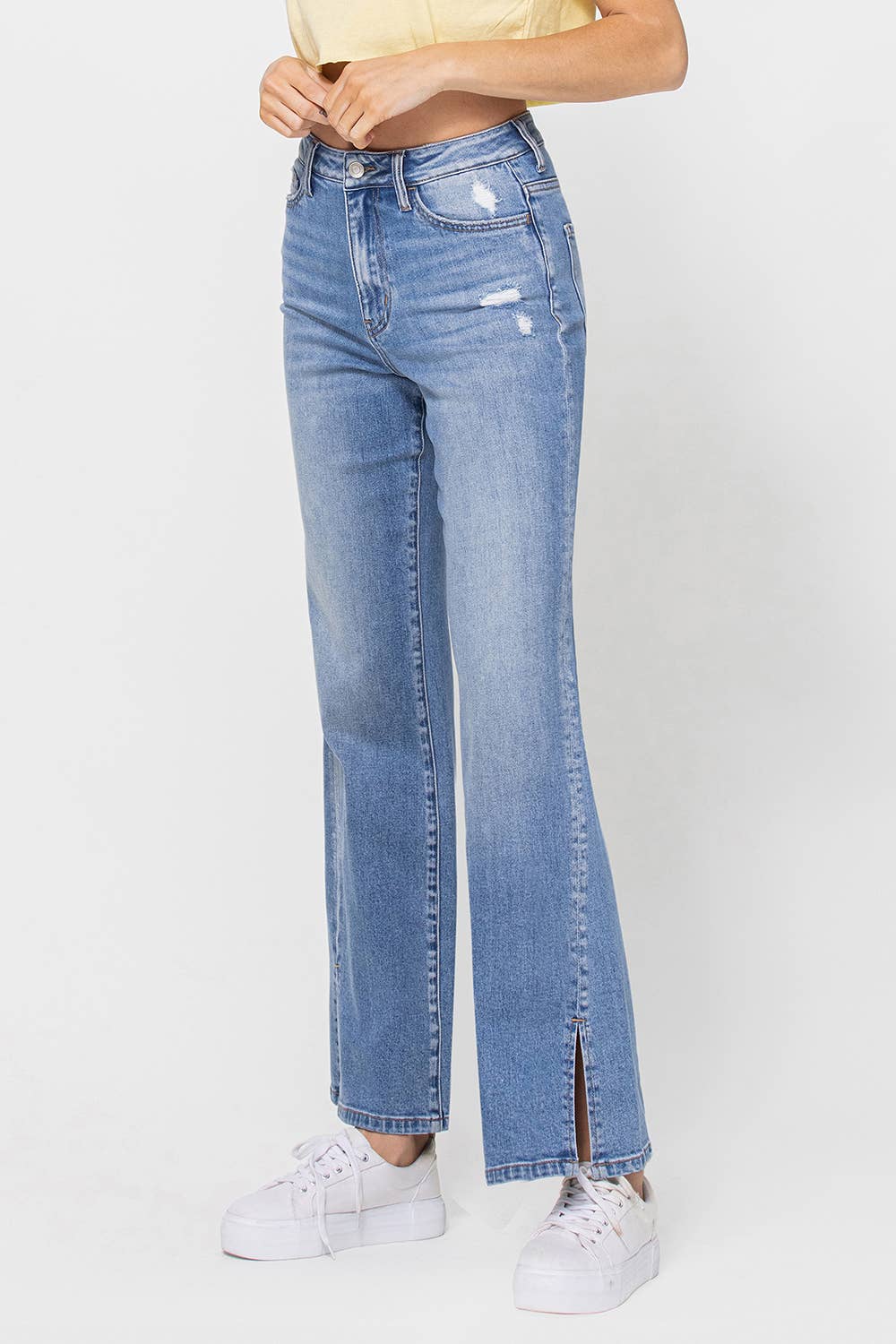 90'S VINTAGE SUPER HIGH RISE FLARE JEANS