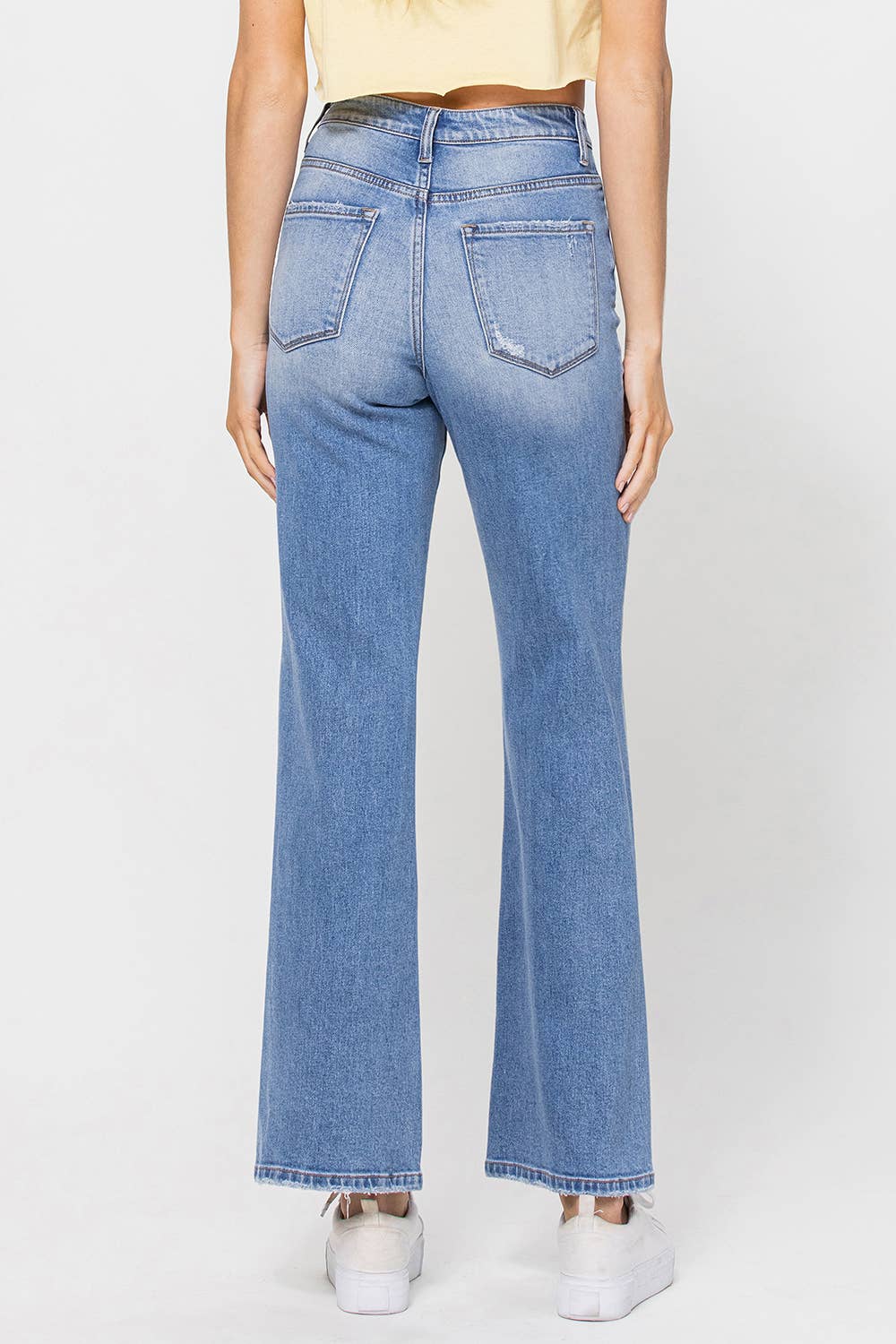 90'S VINTAGE SUPER HIGH RISE FLARE JEANS