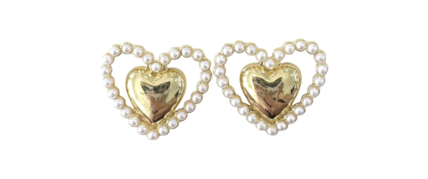 Brynn Pearl Heart Stud