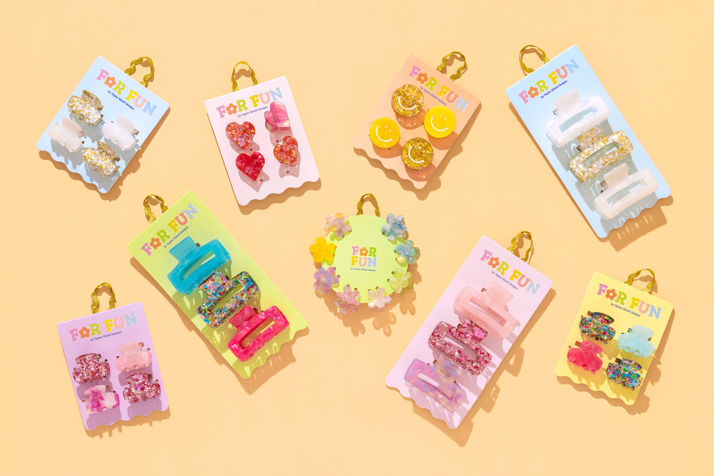 FOR FUN - Claw Hair Clip Set - Mini - Asst Pinks - 4 Pc Set