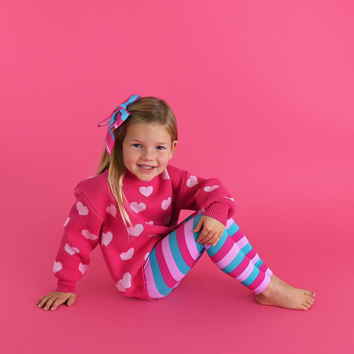 Pink Heart Sweater Light Pink
