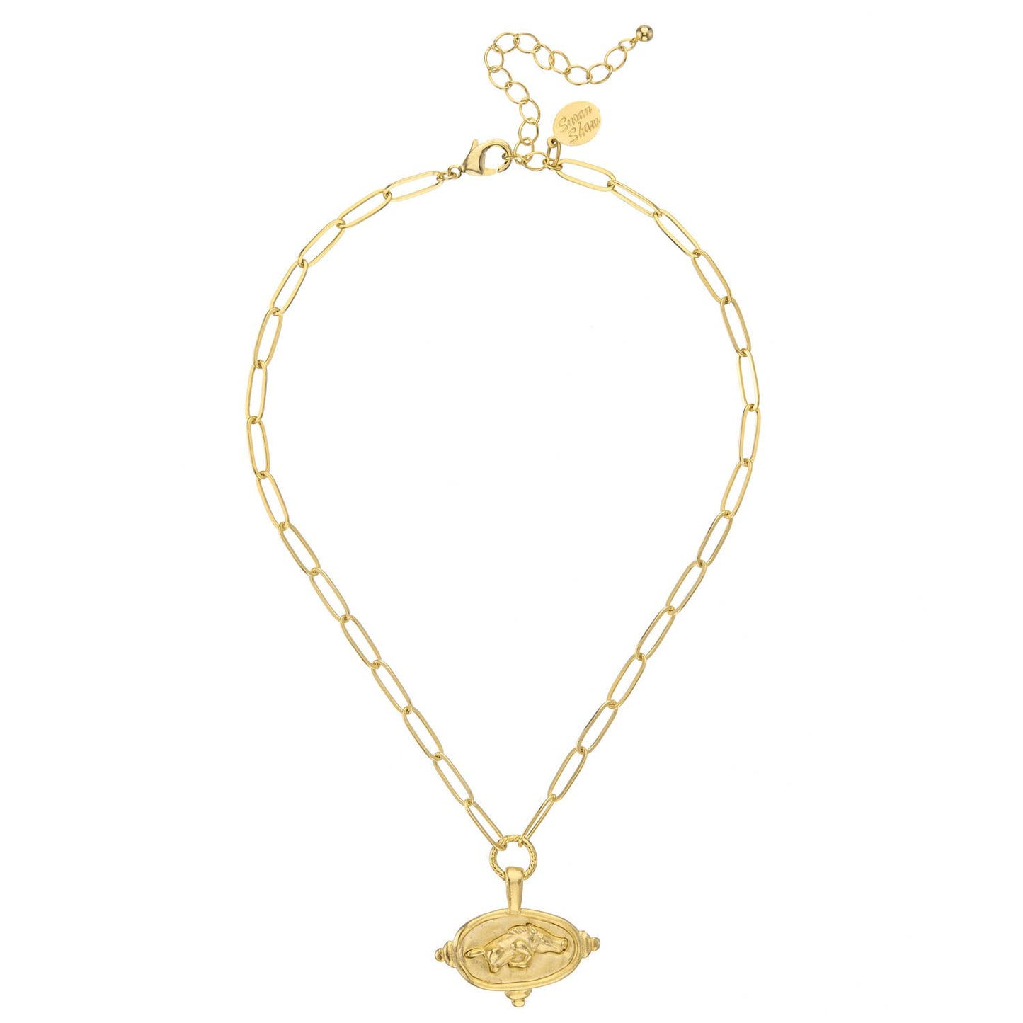 Wild Boar Intaglio Paperclip - Susan Shaw Necklace