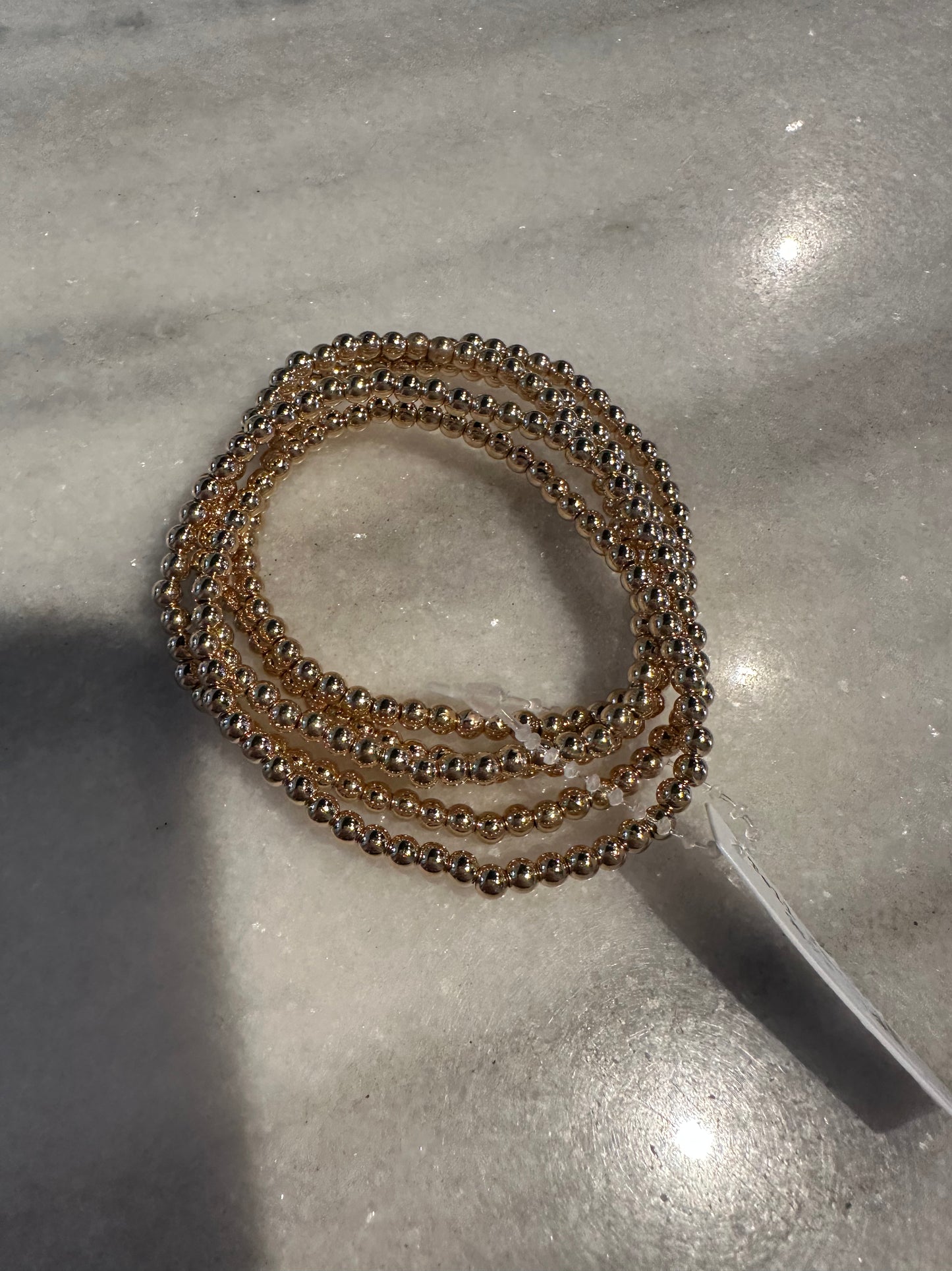 Gold beaded bracelet set