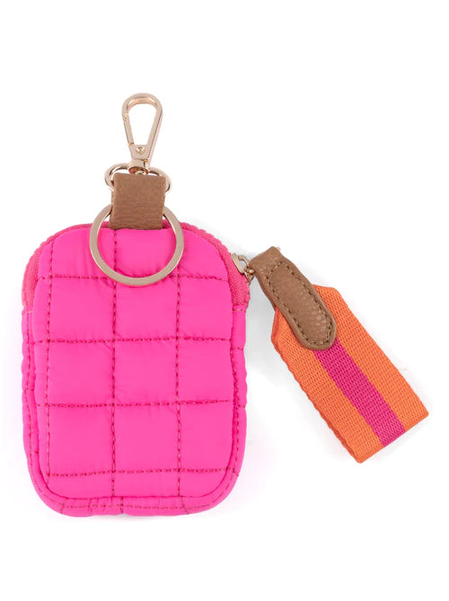 Ezra Quilted clip pouch-magenta