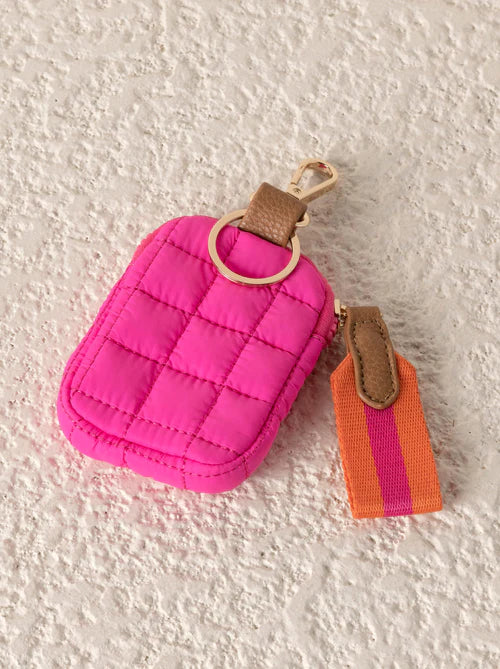 Ezra Quilted clip pouch-magenta