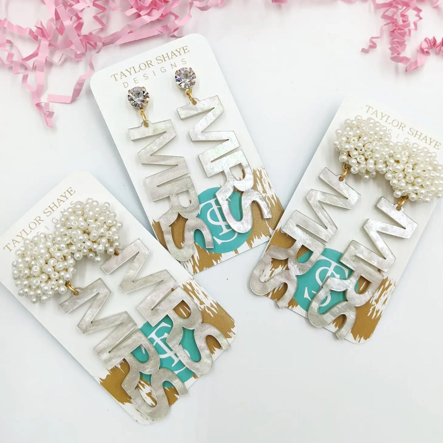 Shimmer MRS. earrings