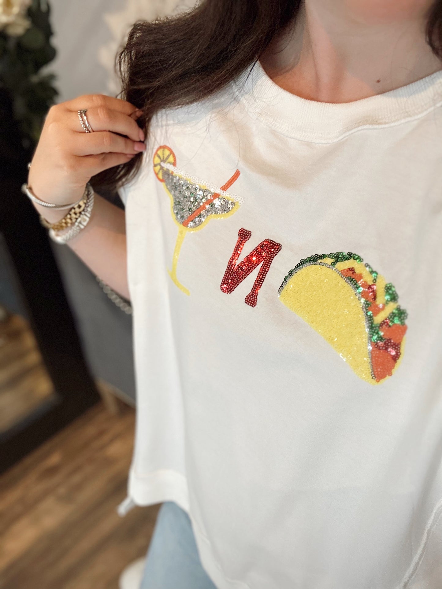 Taco N’ Margs sequin top