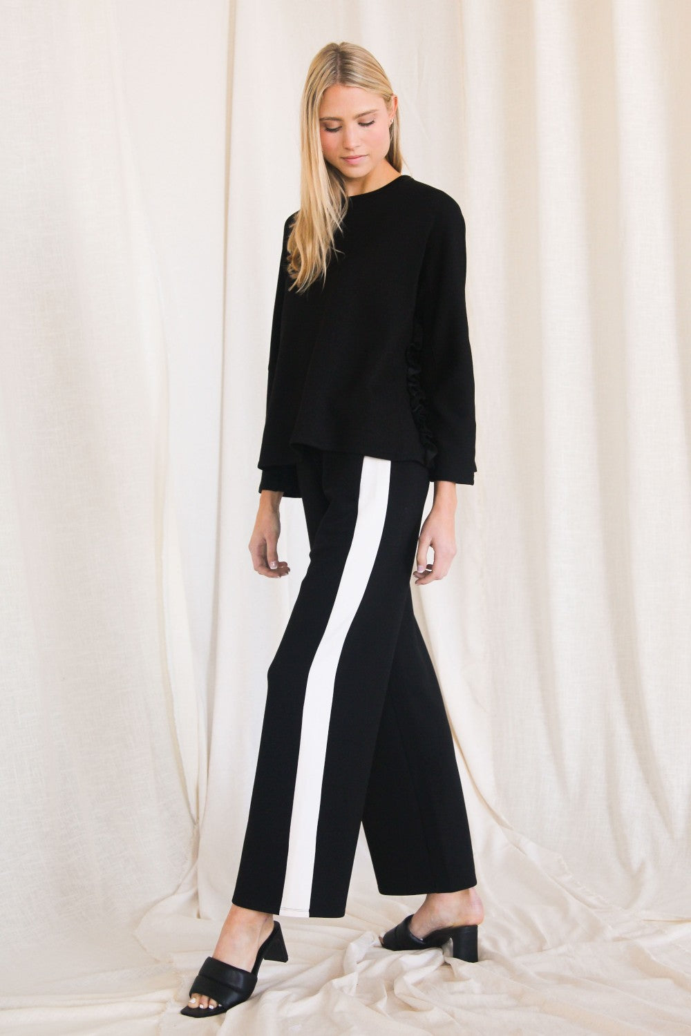 Side Stripe Wide leg pants