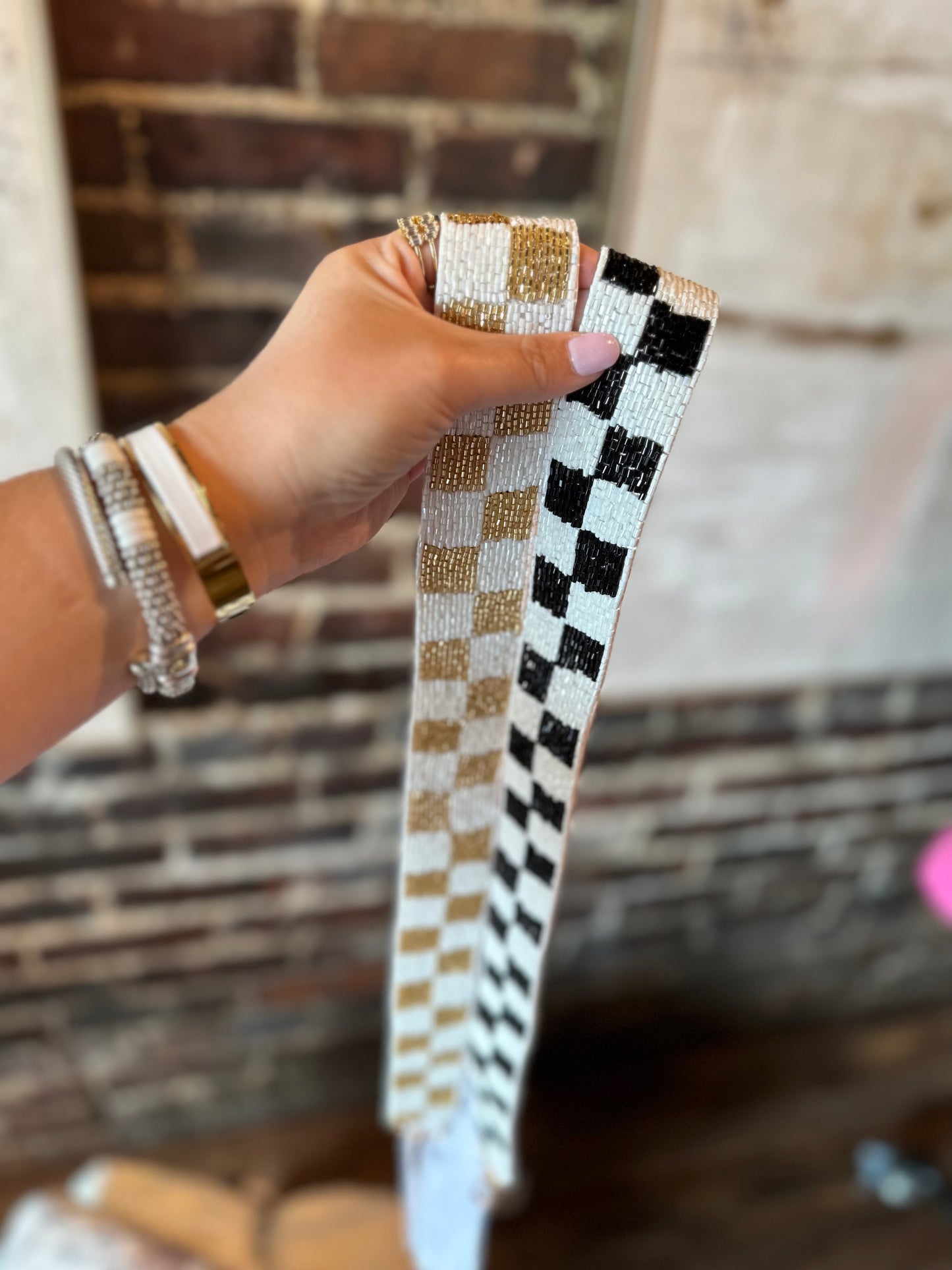 Checkered Beaded strap