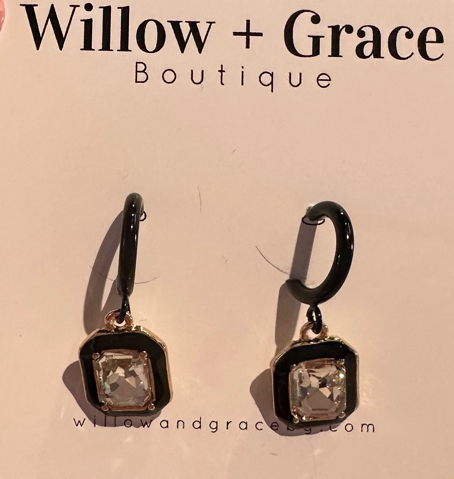 Square stone earring